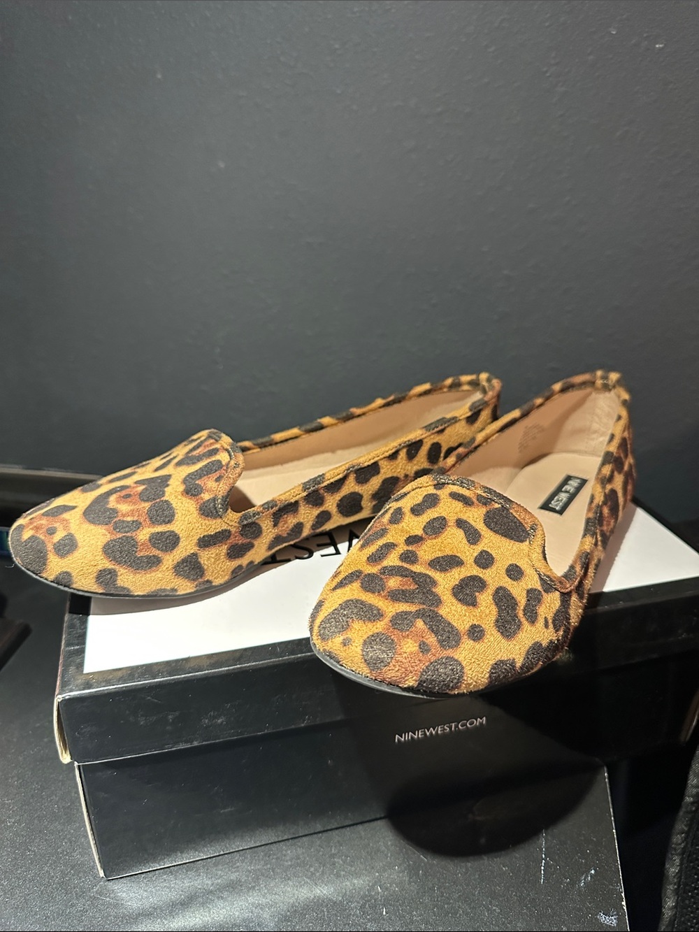 Nine West Leopard-Print Slip-On Flats